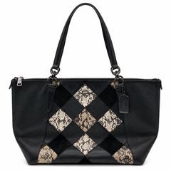 コーチ COACH F57510 AVA レザー トートバッグ パッチワーク パイソン柄