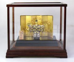 TAKEHIKO - 武比古 伝統工芸　純銀　SILVER 999　26ソ129 ○ 武比古 TAKEHIKO 純銀 銀製 SILVER999 翁 2号 屏風付 ガラスケース
