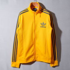 아디다스 오리지널 adidas ORIGINALS 트럭 재킷 L 유럽 TT 저지 옐로우 그린 로고 자수 트레포일 폴리코튼 스트리트 스포츠 헌 옷 f4003