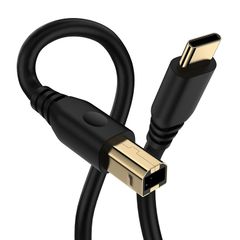 【新品】 Hootek USB C to B プリンターケーブル 3M タイプCオス-タイプBオス 480Mbps高速データ転送 金メッキピンコネクタ ブラック