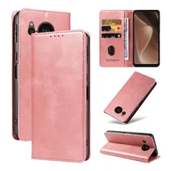 【新品】 QUEASON aquos sense7 plus 用 ケース 手帳型 アクオスセンス7プラス スタンド機能 PUレザー【ローズゴールド】