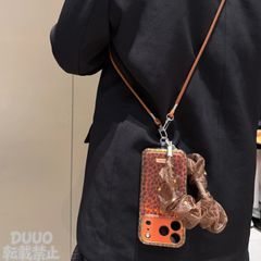 ホログラムヒョウ柄 iPhoneケース 斜めがけストラップ付き 全包み耐衝撃 保護ケース ソフトケース iPhone18 Pro Max/iPhone18 Pro/iPhone17 Pro/iPhone17/iPhone16/iPhone15