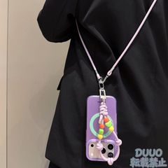 ドーパミンカラフル iPhoneケース MagSafe対応 斜めがけストラップ付き 全包み耐衝撃 保護ケース ソフトケース iPhone18 Pro Max/iPhone18 Pro/iPhone17/iPhone16/iPhone15/iPhone14