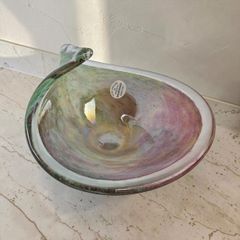 MURANO GLASS ムラーノガラス ベネチアンガラス イタリア製 GLASS ヴェネチアンガラス アッシュトレイ ボウル 皿 オブジェ 置物 花器 センターピース インテリア 伝統工芸 高級ガラス ハンドメイド オーロラ Y8-1015