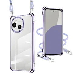 【新品】 xiusiteli AQUOS Sense9/Sense10 用 ケース クリア ショルダー パープル SH-53F TPU