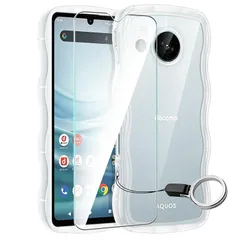 【新品】 HILEGENER【1+1枚セット】 AQUOS Sense7 かわいい ケース うねうね レンズ保護 アクオスセンス7 SH-53C SHG10 用滑り止め スマホケースウェーブ デザイン 手にフィット TPUカバー 韓国 可愛い シリコンバンパー