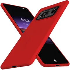 【新品】 mneudedu 対応 AQUOS R6 用の ケース 耐衝撃 シリコン TPU SH-51B カバー 薄型 軽量 柔軟 磨り表面 赤