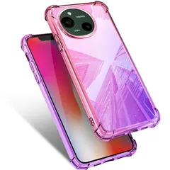 【新品】 Mnunjiajia 対応 AQUOS R9 用ケース クリア 耐衝撃 薄型 グラデーション TPU ピンク/紫