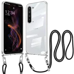 【新品】 xiusiteli Aquos R5G 用 ケース クリア ショルダー TPU 縄掛け 薄型 軽量