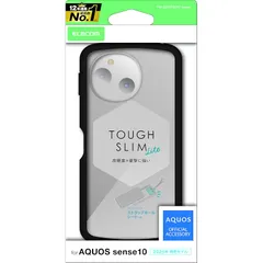 【新品】 エレコム AQUOS sense10(SH53F、SH-M33) ケース カバー クリア 耐衝撃 衝撃吸収 ハイブリッド 薄型 軽量 全周エアークッション TOUGH SLIM LITE ストラップホールシート ブラック PM-S253TSLFCBK