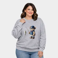 Simply Sage Market レディース トップス Tシャツ プラスサイズ スウェット Simply Sage Marketeddy Bear Fisherman Womens Pluswea
