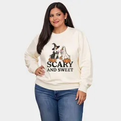 Simply Sage Market レディース トップス Tシャツ プラスサイズ スウェット グラフィック Simply Sage Market Scary and Sweet Geese Wome