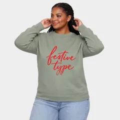 Simply Sage Market レディース トップス Tシャツ プラスサイズ スウェット Simply Sage Market Festive Type Cursive Womens Plusw