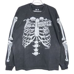 NEIGHBORHOOD ネイバーフッド x BOUNTY HUNTER バウンティーハンター 25SS NHXBOUNTY HUNTER.TEE LS-1 染め加工ロングスリーブTシャツ ブラック ロンT サイズM Octk