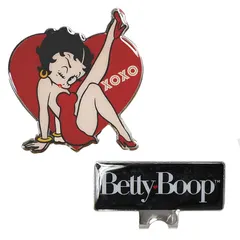【激安】【新品】 ホクシン交易 ゴルフマーカー レッド/ブラック ベティーブープ Betty Boop キャップクリップ台座付き