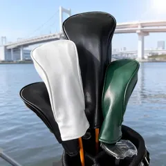 中古 【新品】 ゴルフ ヘッドカバー ドライバー用 フェアウェイウッド用 ユーティリティ用 番手ダイヤル付き PUレザー ボア 即納