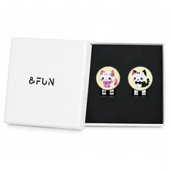 【新品】 ゴルフマーカー レディース 女子 かわいい 子猫 マグネット キャップクリップ ギフト (もも猫＆黒猫) 1 新着