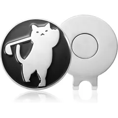 【新品】 ゴルフマーカー 猫 マグネット ハットクリップ付 可愛い アニマル 合金製 E0044 (猫) 1 送料無料