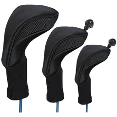 【期間限定】【新品】 Sulanx ゴルフ ヘッドカバー セット ドライバー フェアウェイウッド ユーティリティ用 (BLACK, 
