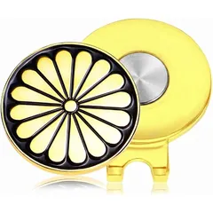 【即納】【新品】 ゴルフマーカー ハットクリップ付き マグネット 菊紋 十六八重表菊 合金製 ゴルフコンペ 景品 プレゼント E