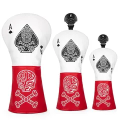 【新品】 ゴルフクラブヘッドカバー Ace Poker 仕様ゴルフウッドカバー セットゴルフドライバーカバー フェアウェ セール