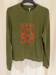 XL LOEWE アナグラム ロゴ 刺繍 スウェットシャツ カーキ オレンジ