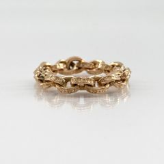 CHROME HEARTS（クロムハーツ） 22K PAPER CHAIN RING ペーパーチェーン ゴールド ＃17号 リング・指輪 8.54g ゴールド