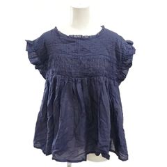 フリークスストア FREAKS STORE ギャザーブラウス フリル ラウンドネック 半袖 F パープル NP ■ECA010