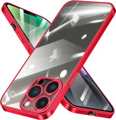 中古 【数量限定】スリム 耐衝撃 スマホケース カバー 黄変防止 用 max 14pro アイフォン メッキ加工 薄型 透明  即納