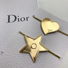 *rm Christian Dior クリスチャン ディオール ヘアゴム 2種 ハートモチーフ 星モチーフ スター 金色 ゴールド色 ノベルティ ※ 미사용 品に近い 保管品 ゆうパケット又はネコポス便発送