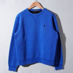 ポロラルフローレン POLO RALPH LAUREN スウェット M ブルー フリースライニング ヘビーウエイト ワンポイント ポニー刺繍 前Vガゼット ロゴ刺繍 ストリート アメカジ 古着 f5005