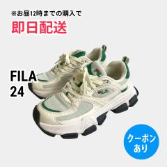 FILA フィラ スニーカー 24 アイボリー 紐 ローカット レディース