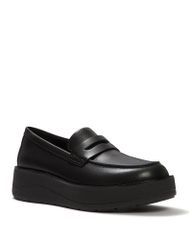 フィットフロップ レディース シューズ スリッポン・ローファー レザー FitFlop Womens GenFF Roam Leather Loafers Black ブラック