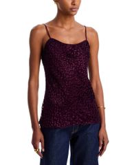 エーエルシー レディース トップス タンクトップ シルク ALC Drew Silk Blend Spaghetti Strap Tank Deep Mulberry