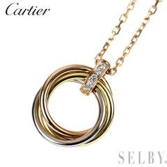カルティエ K18YG/WG/PG ダイヤモンド ペンダントネックレス トリニティ