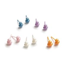 QINGANRAN セラミック製 ひょうたん型 スタッドピアス 非金属 1