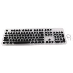 新品 Dovhmoh 104キーの 레트로 な丸型キーキャップ ダブルレンズ DIYタイプライターのキーキャップ バックライト付きメカニカルキーボード用丸いキーキャップ 블랙