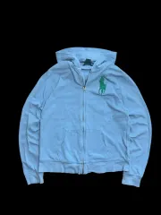 POLO RALPH LAUREN ポロラルフローレン スカイブルー ビッグポニー フードジップアップ