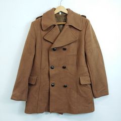 Tibbett 티베트 P 코트 피코트 더블 브레스트 울 에포렛 플랩 포켓 중간 길이 아우터 깨끗한 호두 버튼 영국제 유로 헌 옷 브라운 USA 40 J427
