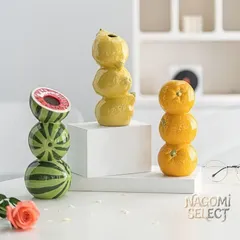 花瓶 花びん セラミック おしゃれ レモン スイカ オレンジ シンプル インテリア雑貨 花器 生け花 装飾 玄関 リビング ダイニング ギフト プレゼント 3種類