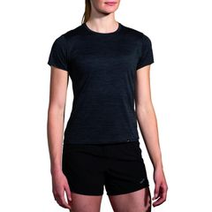ブルックス レディース トップス シャツ Brooks Luxe Short Sleeve Heather Deep Bl ヘザー