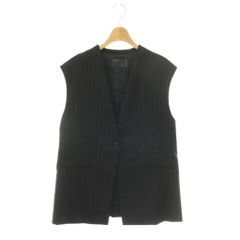 ノーブル NOBLE 24AW ストライプツイルストレッチVカラージレ ベスト 38 黒 ブラック HS ■OS