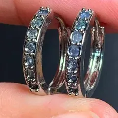【問合せで値下げ】ヴィンテージ天然サファイア フープピアス、ナチュラル、高品質、ヴィンテージファイン