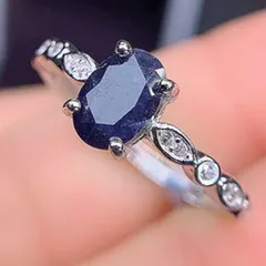 【大幅 値下げ▼ 問い合わせで】5* 7mm ナチュラル ブルー サファイアウェディング リング、 ソリッド 925