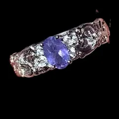 【問合せで値下げ】天然タンザナイトリング、調節可能な女性用指輪、ナチュラル、高級品、宝石ギフト