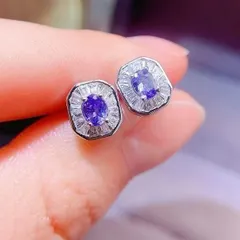 【大幅 値下げ▼ 問い合わせで】天然タンザナイトスタッドピアス、3mm x