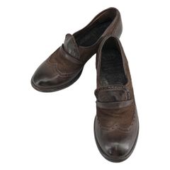 OFFICINE CREATIVE / オフィチーネクリエイティブ | ウイングチップ ヒール ローファー | 36 | ブラウン | レディース