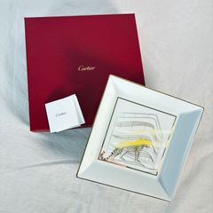 Cartier カルティエ 2025年 銀座4丁目 ブティック限定記念品 スクエアプレート 豹 パンテール 金彩 フランス製 箱付