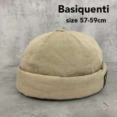 Basiquenti ベーシックエンティ 57〜59cm Black Tag Fisherman Cap フィッシャーマン キャップ ロールキャップ ツバなし 帽子 コットン アジャスター サイズ調整可能 カジュアル シンプル ベージュ ★ ■■