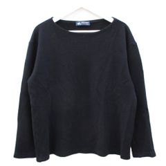 セントジェームス SAINT JAMES DOUBLEFACE SWEATER ダブルフェイス セーター ニット ネイビー 紺 コットン ウール ML トップス